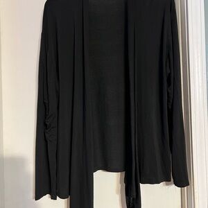 Black Open Front 1x/2x Cardigan